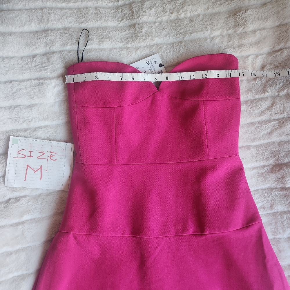 Zara bustier midi dress fuschia/pink Size S & M. BNWT - Picture 5 of 10